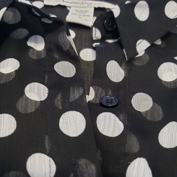American Rag Polka Dot Collared Dress Black - Picture 9 of 12